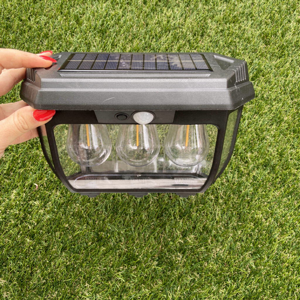 Halogen LED Solarny Lampa Ogrodowa z Czujnikiem Ruchu Potrójny