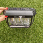 Halogen LED Solarny Lampa Ogrodowa z Czujnikiem Ruchu Potrójny