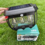Halogen LED Solarny Lampa Ogrodowa z Czujnikiem Ruchu Potrójny
