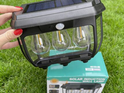 Halogen LED Solarny Lampa Ogrodowa z Czujnikiem Ruchu Potrójny